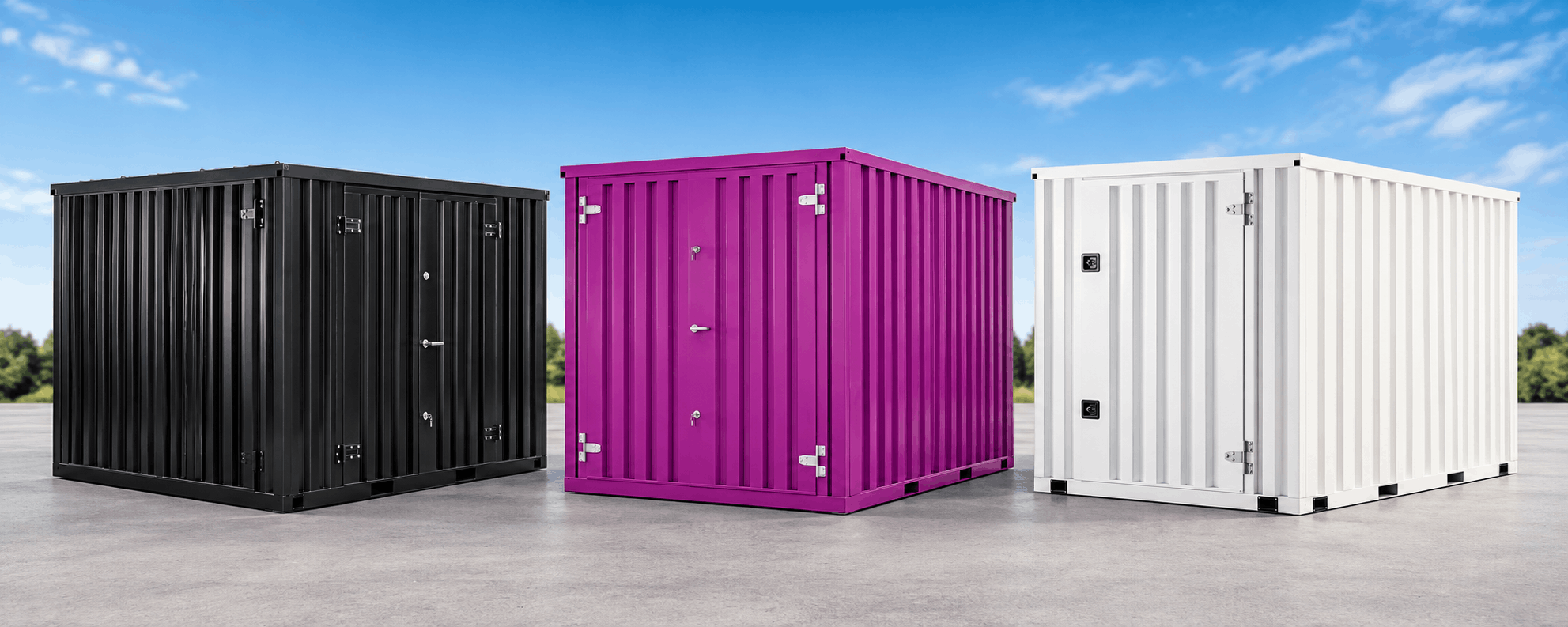 Flat pack storage containers for secure site and business storage